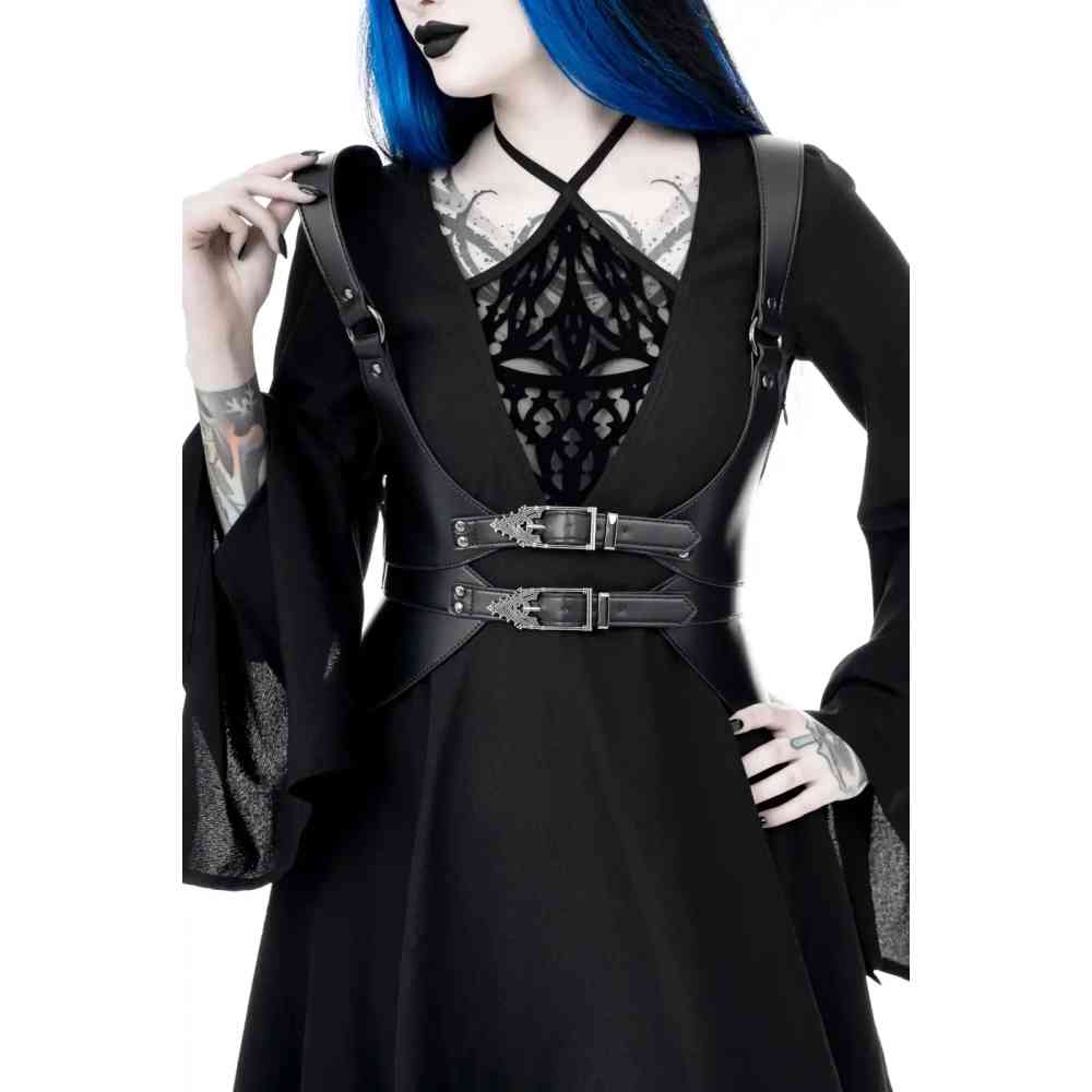 Restyle - Hallows Peplum Harnas - Zwart